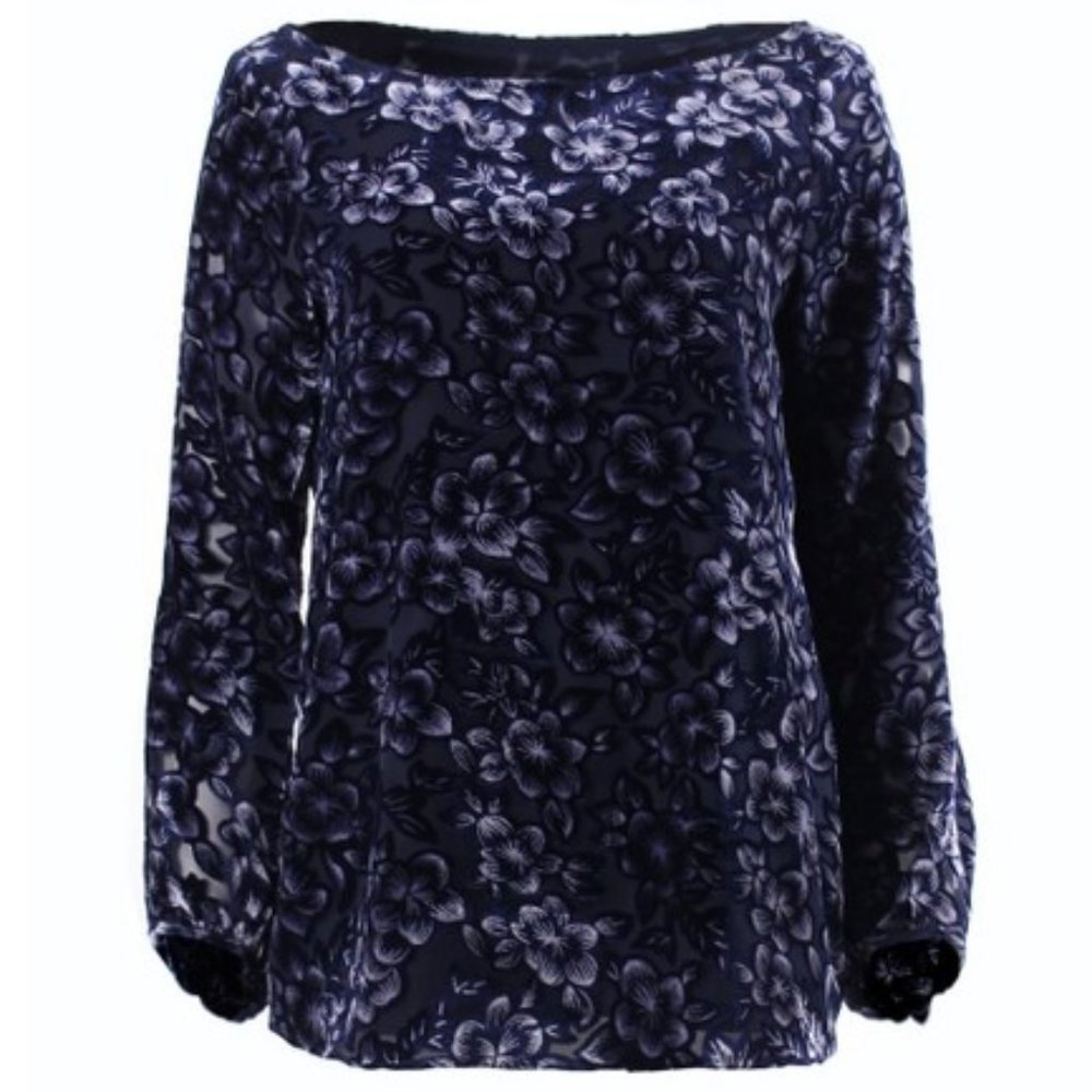 Navy Blake Blouse Floral | DREW